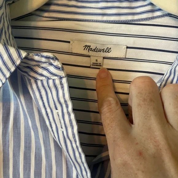 Madewell mixed stripe poplin oversized shirt - Picture 3 of 5